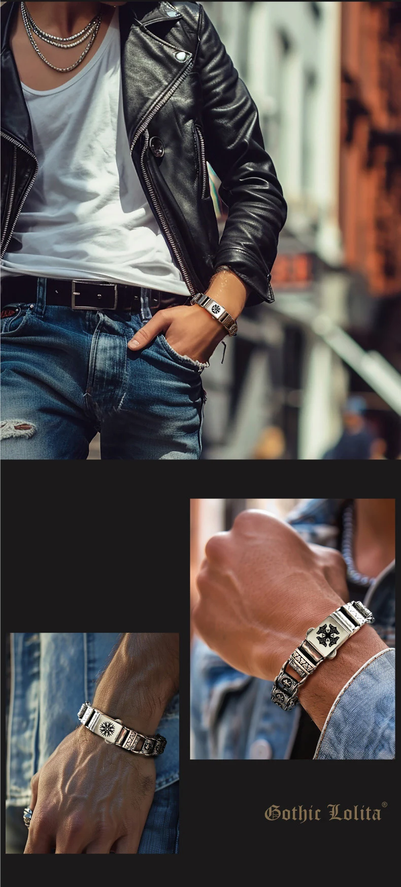 Brutalist Spine Armor - Heavy Segmented Biker Bracelet - Slice 3