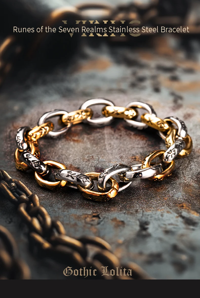 Biker Mechanical Armor - Heavy Link Silver Bracelet - Slice 1