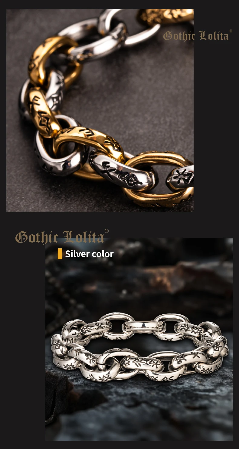 Biker Mechanical Armor - Heavy Link Silver Bracelet - Slice 5