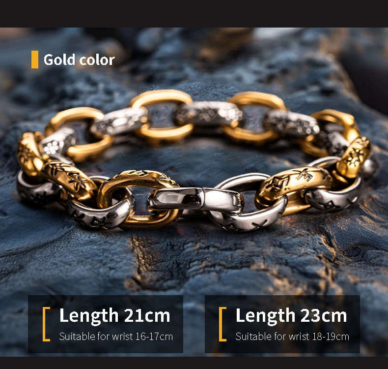 Biker Mechanical Armor - Heavy Link Silver Bracelet - Slice 6