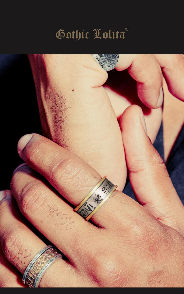 Grimoire Hex - Black Inset Seal Ring - Slice 8